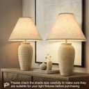 Empire Lamp Shades Set of 2, 6" Top x 16" Bottom x 10.8" High, Large Beige Lamp Shades for Table Lamps Floor Lamps, Natural Linen Lampshades Replacement, Spider, Harp Holders Included, Easy Assembly