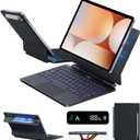 LAUDTEC Magic Keyboard Case for Samsung Galaxy Tab S11 / S9 11inch,S10 Lite / S10 FE / S9 FE 5G 10.9" Floating Cantilever Stand with Multi-Touch Trackpad & LED Display,S Pen Holder & 7-Color Backlit