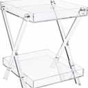 Acrylic Side Table (Foldable Tray (Two-Tier)), 7.87 x 15.75 x 11.81 inches