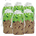 30Pcs 7 x 10Inch Pixel Miner Favor Bags Pixel Themed Treat Goodie Bags for Birthday Party Supplies Video Game Party Candy Bag for Kids