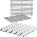 QuliMetal SUS304 18.75" Grill Grates with 66032 Flavorizer Bars for Weber Genesis II 300 /LX 300, GS4 Genesis II E-310 E-315 S-335 Series Grill, 66795 66095 Parts for Weber Genesis II Grill Parts