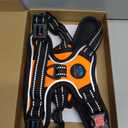 PHOEPET No Pull Dog Harnesses for Small Dogs Reflective Adjustable Front Clip Vest with Handle 2 Metal Rings 3 Buckles (S, Orange)