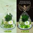 FIACO Gifts for Women Mom Preserved Rose Forever Flower in Glass Angel Figurine Fresh Flowers for Delivery Prime Birthday Gifts for Grandma Wife Sister Christmas Anniversary Eternal Roses