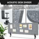Colarr Sound Proof Dividers with Clamp 16 x 47 '' Mounted Desk Divider Privacy Panel Acoustic Absorbing Desk Partition Boards for Privacy Office Desktop Accessories Reduce Distractions (Light Grey)