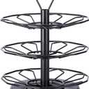 FlagShip K cup Holder Carousel 3 Tier for Keurig Pod Holder Metal DIY Install Small for K-cup Storage Stand 21 K Pod Storage
