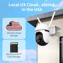 Wired Security Camera Outdoor with AI,5G/2.4G WiFi Camera for Home Security,2K&360° PTZ Camera,911 Call for AI,IP66 Waterproof,Motion Detection,US Cloud APP&TF Card,Support Alexa