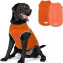 cyeollo 2XL Dog Sweater for Large Dogs Male Female, Reflective Dog Sweatshirt Pullover Jacket Fall Winter Dogs Sweaters Warm Pet Clothes, Orange & Red XXL