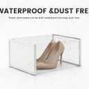 Pinkpum XXL Larger Shoe Storage Boxes Fit Size 14, Clear Plastic Stackable Shoe Organizer 12 Pack Sneaker Storage for Sneakerheads Shoe Containers