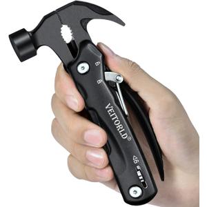VEITORLD All in One Tools Mini Hammer Multitool, Father's Day, Unique Gifts for Men Dad Husband, Birthday Camping Gifts Ideas for Him Grandpa Boyfriend Women, Cool Gadgets