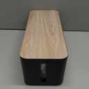 YUANYE Cable Management Box Cable Management Kit for Power Strip to Hide Wires,Cord Organizer Boxes,Safe ABS Material Wire Organizer of Cable Clips Sleeve for Home & Office,3Pack-128PCS /Black