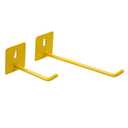 Savagrow 24Pcs Small Pegboard Hooks Set Yellow Study Peg Hooks 6 Styles Wall Organizing Hooks Office Hanging Hooks