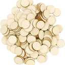 100 Pieces Unfinished Wood Circle -1 Inch Round Disc Blank Natural Wooden Cutout Ornaments for Decoration DIY Craft Art Supplies, 0.11 inch Thick