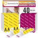 Picture Hanging Strips Heavy Duty XL 20 Pairs/40Strips, Damage Free Hanging Picture Hangers, Removable Adhesive Hook and Loop Wall Strips, Frame Stickers No Nails for Home Decor Wall Posters