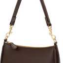 KKXIU Small Shoulder Bag for Women - Mini Purses for Women Vegan Leather Purse Classic Retro Handbag with Removable Strap (Coffee)
