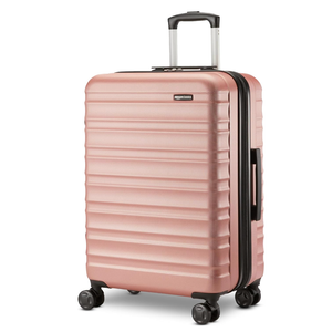  Hardside Medium Checked Luggage, Expandable Hardshell Suitcase with Telescoping Handle, Scratch-Resistant Surface, Four Multi-directional Wheels, Rose Gold
