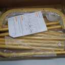 JIUYOTREE Metal 43.3 Inches Garment Rack with Bottom Shelf Clothing Rack for Hanging Clothes Coats Skirts Shirts Sweaters Gold