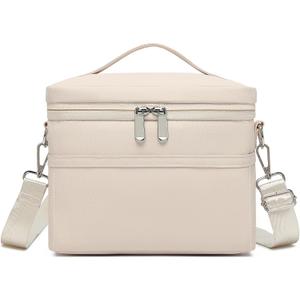 Insulated Lunch Bag for Women Adult Lunch Box Lightweight Waterproof Lunchbox Soft Cooler Reusable Lunch Bags for Work (Small(4 L), Cream)