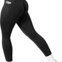 OMKAGI Women Scrunch Butt Lifting Leggings with Pockets Compression High Waisted Gym Workout Leggings (Medium, Black)