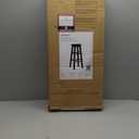 Linon Zeke Black Solid Wood Backless Round Barstool with 29 inch Seat Height