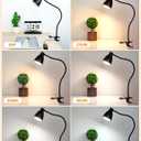 BOHON Desk Lamp 5 Color Modes 10 Brightness Dimmer Reading Light 10W 38 LED Clamp Lamp with Auto Off Timer 360 Flexible Neck Clip on Light for Bed Bedside, AC Adapter Include