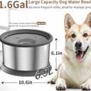 6.5L Dog Water Bowl No Spill 1.6 Gallon Stainless Steel Water Bowl for Dogs 220oz Large Capacity No Splash Slow Drinking Feeder with Anti-Slip Mat for Messy Drinkers 6.5L+2 Filters