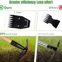 Garden Hoe with Long Bamboo Handle, 2 in 1 Weed Puller Tool&Manual Weed Remover, Weed Rake&Grabber, Gardenia Heavy Duty Uprooting Tool for Yard, Lawn and Garden, 49Inch