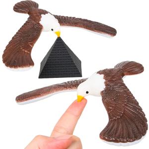 PROLOSO 2 Pcs Balancing Bird Balance Eagle Wingspan with Pyramid Stands