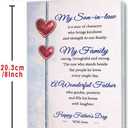 3 x Missonemi Fathers Day Card for Son in Law, Happy Father's Day Son in Law Card, Fathers Day Gift for Men, Heartfelt Greeting Card for a Wonderful Father and Family Man