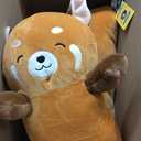 Long Red Panda Plush Body Pillow, 43 Inch Soft Stuffed Animal Hugging Toy, Cute Cuddle Cushion for Sleeping, Orange