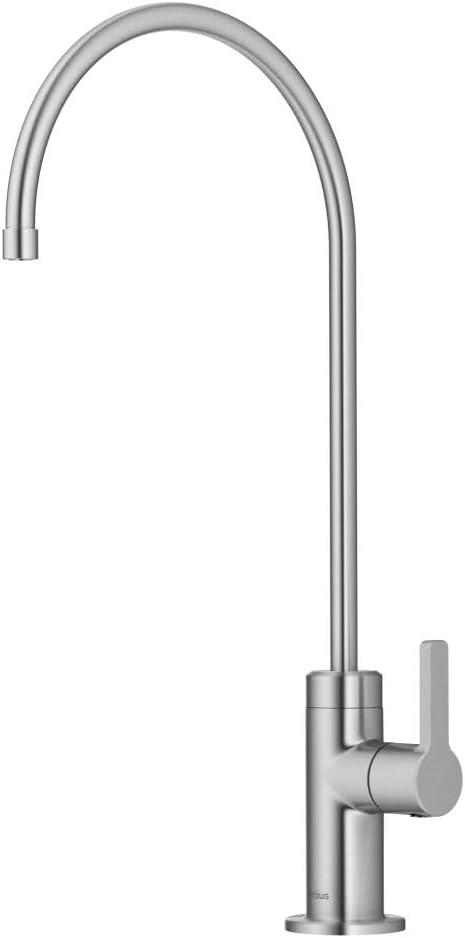 KRAUS Oletto Single Handle Drinking Water Filter Faucet for Water Filtration System in Spot-Free Stainless Steel, FF-103SFS (12 7/8 inch)