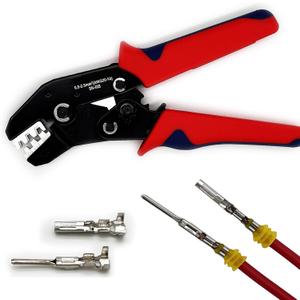 Crimping Tool with Ratchet, Ratcheting Wire Crimper Tool for Open Barrel Terminal Connectors, Electrical Crimping Tool, Crimping Pliers for 20-14 AWG