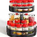Lazy Susan Organizer Spice Rack - 2 Tier Height Adjustable Spice Organization for Cabinet, Metal Seasoning Organizer Lazy Turntable Spice Organizer for Table Top Pantry Kitchen Storage (10 inch)