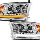 Partsam Full LED Headlights Assembly Chrome Compatible with 2009-2018 Ram 1500 2500 3500, DOT Approved Dual Projector Pair with Start Animation DRL Sequential Turn Signal Hi/Low Beam 6500K IP67