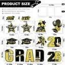 15 PCS Graduation Yard Signs Class of 2026 Decorations, 2026 Graduation Decorations - Large 4FT Tall Congrats Grad Lawn Sign Set with H-Stake & Fiberglass Rods, Waterproof Outdoor & Indoor Graduation Party Decor, Black and Gold
