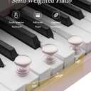Portable Piano Keyboard, Semi-Weighted Folding Digital Piano 88 Key, Full Size, Wood Grain, Electric Piano Keyboard w/MIDI Bluetooth, Suitable for Adult, Toddler