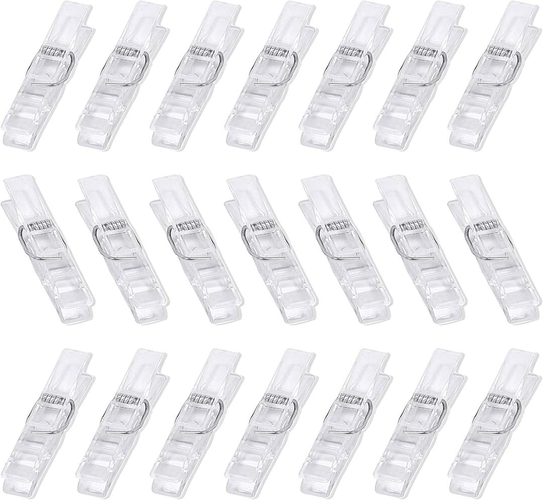 200 Pcs Mini Transparent Clothes Pins, 35mm  7mm Plastic Photo Clips for Hanging Card Paper, Arts, Crafts, Parties, Clear