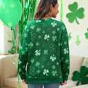 MYHALF St Patricks Day Sweatshirt Women Shamrock Long Sleeve Irish Festival Holiday Tee Short Sleeve Causal Top (M)