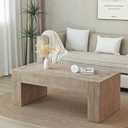 Modern Farmhouse Coffee Table, Natural Wood Living Room Tea Table, 49.4" x 23.8" x 18.9"