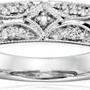 Amazon Essentials Sterling Silver Diamond Accent Band Ring