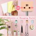 4 Pcs Cute Cat Key Holder, Creative Adhesive Mouse Cat Wall Hooks, Cute Room Decor Hook for Coat, Scarf Hat Towel Key Bag Wall Decoratives (Square Box)