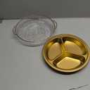 Baderke 1 Set 10" Taco Tuesday Divided Serving Platter Taco Bar Serving Set for a Party, Chip and Dip Tray Sets for Party, Appetizer Tray for Salsa, Snacks(Gold)