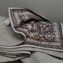 GENIMO 8x10 Area Rugs for Living Room, Machine Washable Non Slip Vintage Rugs, Low Pile Lightweight Chenille Print Rug for Bedroom, Dining Room, Home Office, Slate Gray