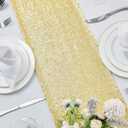 6 Packs 12 x 72 inches Gold Sequin Table Runner, Glitter Runner for Birthday Party Supplies Decorations Wedding Bachelorette Holiday Celebration Bridal Shower Baby Shower