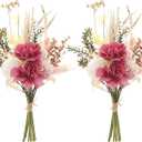 2PCS Artificial Silk Rose Flowers for Home Decoration Fake Floral Bridal Bouquet Wedding Arrangement Coffee Table Centerpieces Flower Decor Props (Rose Peony)