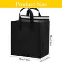 50 Pcs Insulated Take Away Bags,Thermal Insulation Food Bag for Coffee, Milky Tea,Take-away Dinner, Fresh Seafood, Cold or Warm Food drive for Restaurant, Retail Store or Picnic/BBQ (Black)