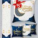 OLEEK Ramadan Table Runner Set - 4 Ramadan's Pillow Covers 18x18- Ramadan Decorations for Home 2026 - Ramadan Table Decor - Ramdan Decor - Ramadan's Decorations for Table - Ramdan Gifts