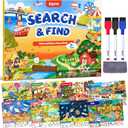 JoyCat Search and Find Activity Books, Preschool Learning Game Activities for Toddlers & Kids Ages 3-5, Travel Toys for Road Trip Car Airplane, Birthday Gifts for Girls and Boys 4-8