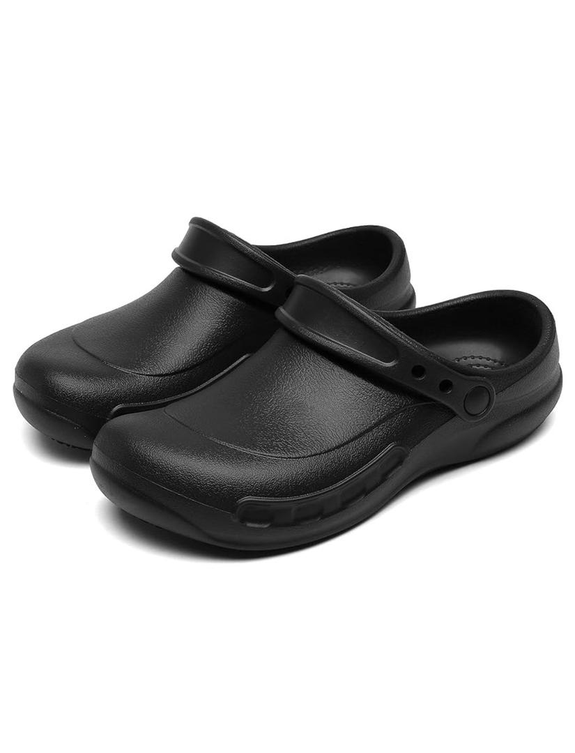 ZEENXIUYA Unisex Non Slip Work Chef Shoes Waterproof Closed Toe Kitchen Clogs Restaurante Food Service Garden Nurse Black, 10Wide Women, 8Wide Men