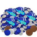 3 x The Dreidel Company 6 Mesh Bags Blue & Silver Hanukkah Mesh Bags Milk Chocolate Coins, Hanukkah Design Gelt, Non Gmo, Kosher Certified Ou-D (EXP 01/22/27)