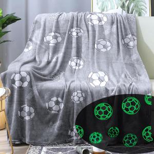 Sviuse Glow in The Dark Soccer Blanket Glow Soccer Blankets for Kids and Adults Soft Cozy Football Fans Gifts Sports Ball for Boys Men Throw Balls Decor (Glow Soccer, 50" X 60")